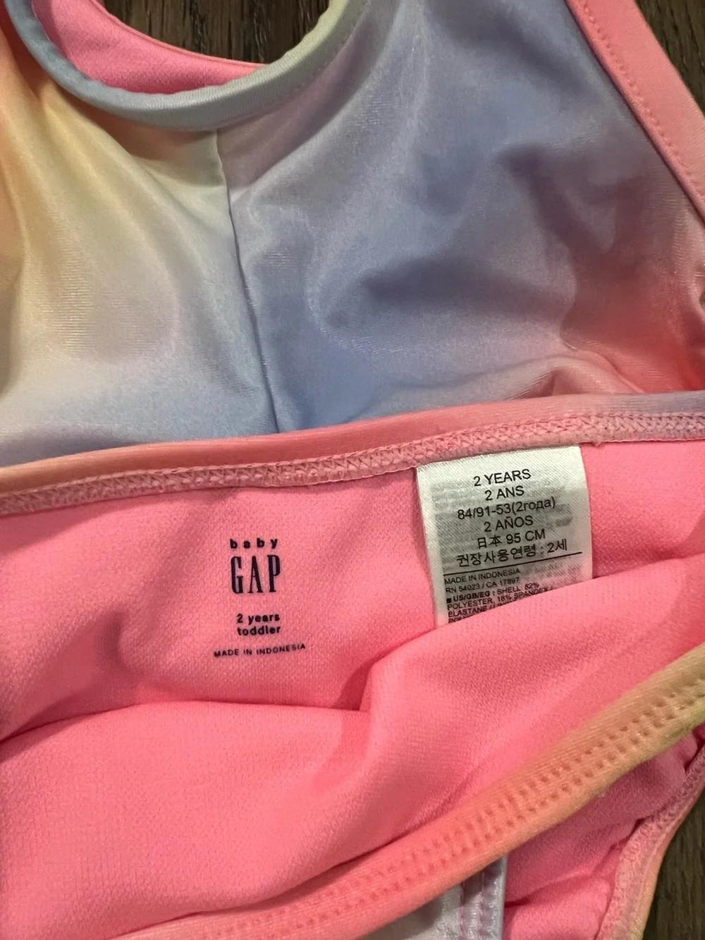 GAP Girls Ombre Tank Bikini in Pink, Yellow, Blue